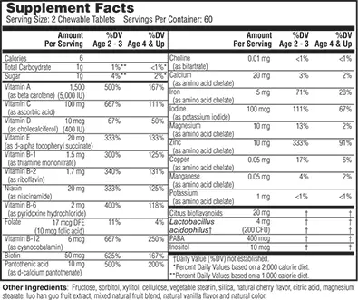 Kids' Chewable Multivitamin with Acidophilus