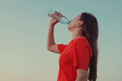 woman drinking water